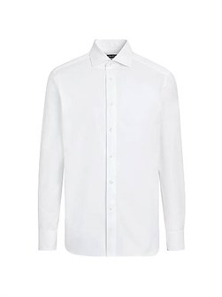 Рубашка из хлопка Sea Island с длинным рукавом от Zegna, 100% хлопок, французский воротник, стандартные манжеты 11019114