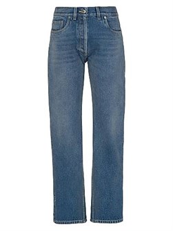 Прямые джинсы Prada из стирного денима с пятью карманами и низкой талией, размер 25 11020687