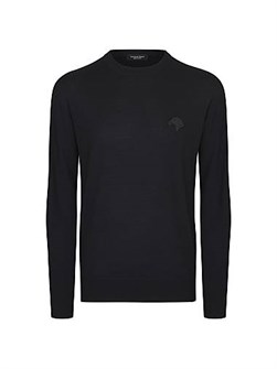 Свитер с круглым вырезом Stefano Ricci, 100% шерсть, вышивка орла, классический крой, сделано в Италии 11026029