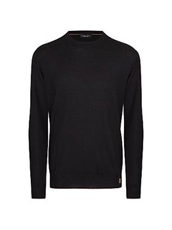 Джемпер с круглым вырезом из шерсти, шелка и кашемира Stefano Ricci с лонгсливом и переплетённым логотипом 11026092