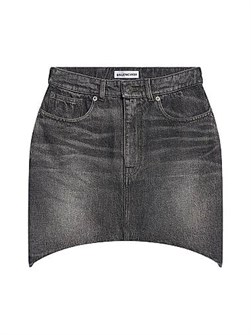 Юбка с завышенной талией Balenciaga из светлого денима в стиле песочных часов с пятью карманами 11029323