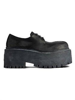 Туфли дерби на платформе Strike от Balenciaga с высотой каблука 80 мм и мягкой бычьей кожей 11008763