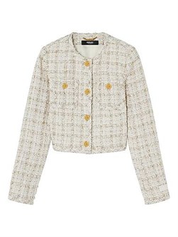 Versace Cotton-Blend Tweed Boxy Jacket 11022137