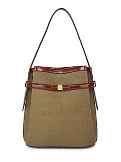 Toteme Сумка-бакет из ткани и кожи с поясным ремнем, размер 27 ? 30 ? 15 см, с регулируемым ремешком 11020196