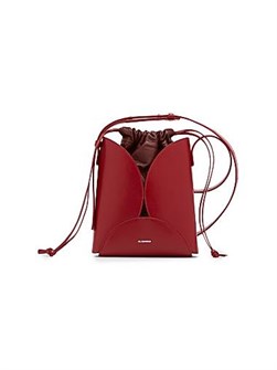 Jil Sander Кожаная сумка через плечо Curve с затягивающимся шнурком и регулируемым ремнём 11024631