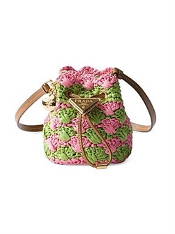 Prada Мини-косметичка из вискозы с логотипом и съемным кожаным ремешком на шнурке 11013487