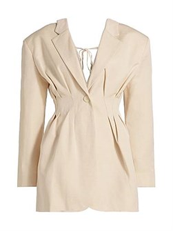 Мини-платье La Robe Camargue от Jacquemus с длинными рукавами и стильным V-образным вырезом, 51% вискоза 11027266