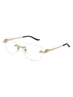 Cartier Модные безободковые очки Panthere Classic 57мм из золотистого металла с поляризацией 100% UV защиты 11015619