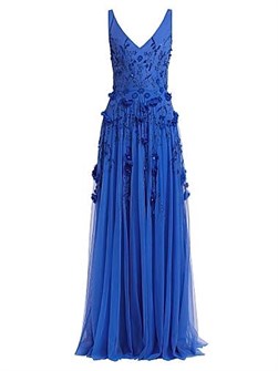 Theia Короткое вечернее платье Jane с цветочной вышивкой и бисером, без рукавов, с V-образным вырезом 11025997