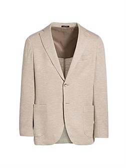 Блейзер из шерсти и шелка COLLECTION от Saks Fifth Avenue с карманами и двойными шлицами, Италия 11020838