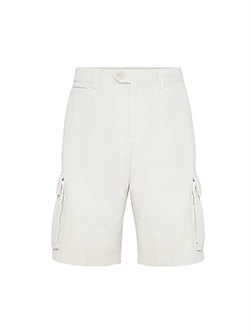 Brunello Cucinelli Бермудские шорты из плотного хлопкового габардина с карманами, 100% хлопок, произведено в Италии 11013948