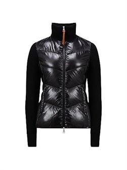 Утепленный шерстяной кардиган-лонгслив Moncler с наполнителем и кашемировыми акцентами 11020832