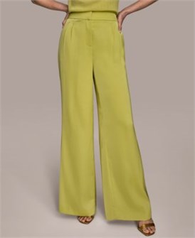 Женские широкие сатиновые брюки Donna Karan New York с карманами, в обычных и маленьких размерах 11027354