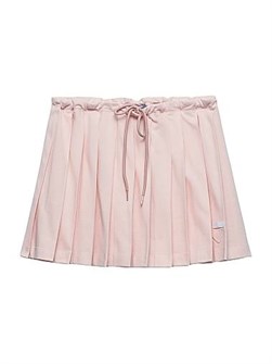 Мини-юбка Prada из пике со складками, с логотипом и современным дизайном, 100% хлопок 11015896