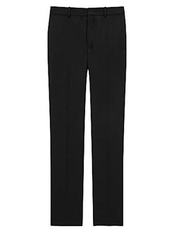 Шерстяные габардиновые брюки Saint Laurent с высокой талией, прямым кроем штанин и карманами, Италия 11016353