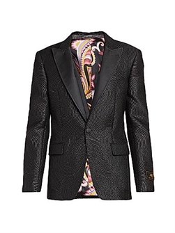 Однобортный жакет Etro с текстурой мерцающих завихрений, с длинными рукавами, итальянского качества 11023357