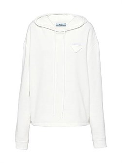 Удлиненное худи Prada Oversized с капюшоном и длинными рукавами, 100% хлопок 11023624