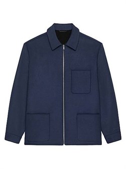 Лонгслив-оверсайз из двойной шерсти и кашемира Givenchy с классическим воротником и маленькой вышивкой на манжете 11027072