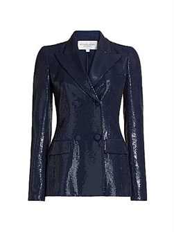 Блейзер Michael Kors с пайетками, двубортный, с острыми лацканами и длинными рукавами 11022917