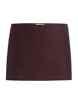 Мини-юбка Jett из чистой шерсти и шелка от Khaite с потайной молнией, 71% шерсть, США 11009915