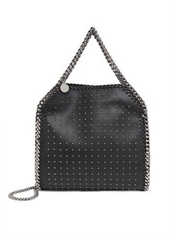 Stella McCartney Мини-сумка Falabella из искусственной кожи с металлическими заклепками, ручкой и цепочным ремешком 11014851