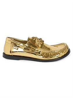 Ботинки Loewe Campo из металлизированной кожи с круглым носком и кожаной подошвой 11023530