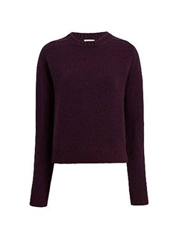 Светло-кремовый итальянский кашемировый свитер Nera Khaite с круглым вырезом и длинными рукавами 11009921