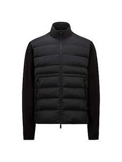 Кардиган Moncler из хлопкового флиса с пуховой подкладкой, молнией и карманами на замке 11030020