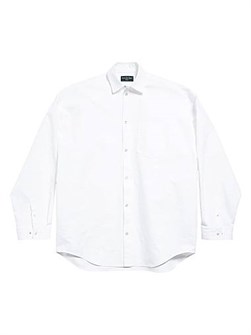 Универсальная хлопковая поплиновая рубашка Balenciaga с длинными рукавами и кнопками, производство Италия 11011627