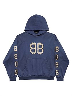 Худи Balenciaga Crypto средней посадки из плюшевого флиса с эффектом крокодила, изготовлено в Португалии 11015053