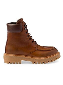 Кожаные ботинки Prada на шнурках с массивной резиновой подошвой и высоким голенищем 14 см 11023620