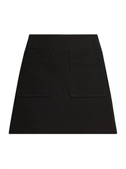 Мини-юбка A-силуэта из двойного хлопка Bottega Veneta с потайной молнией и карманами 11024705