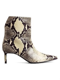 Кожаные ботильоны Khaite Ona с принтом под змею, квадратным носком и каблуком 55 мм 11024224