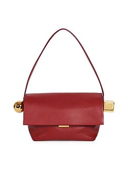 Jacquemus Кожаная сумка через плечо Le Rond Carre с фиксированным ремнем и карманами 11009629