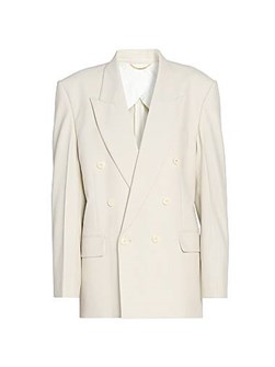 Оверсайз жакет из крепа Victoria Beckham с двубортной застёжкой и лацканами, 90% полиэстер 11011233