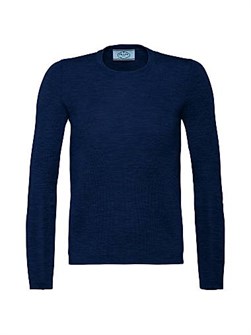 Свитер Prada из кашемира и шелка с круглым вырезом, лонгслив, 70% кашемира, 30% шелка 11016776