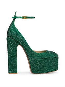 Балетки Tan-Go 155 мм с кристаллами и регулируемым ремешком от Valentino Garavani 11023040