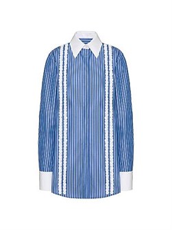 Поплиновая рубашка Valentino Garavani с вышивкой Contrails, 100% хлопок, Италия 11017287