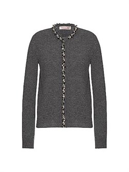 Вязаный кардиган Valentino Garavani с вышивкой и пуговицами, из 100% шерсти, Италия 11019556