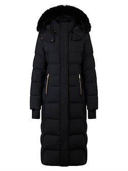 Парка Jocada из стеганого пуха Moose Knuckles с меховым капюшоном и золотой фурнитурой 11015242