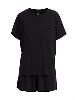 Короткий пижамный комплект из хлопка Пима от Lunya: футболка с карманом и шорты на резинке 11027988