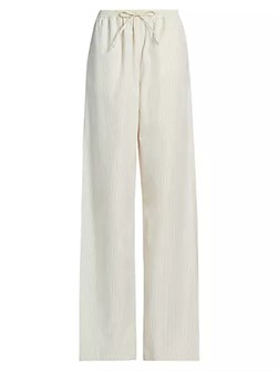 Брюки Sero из хлопка с полосками от LOULOU DE SAISON, эластичный пояс и карманы 11028899