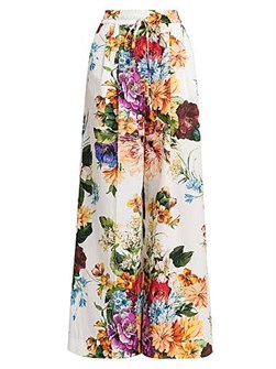 Широкие брюки с цветочным принтом и плиссированными деталями Rafia Fiori от Dolce &amp, Gabbana, Италия 11009570