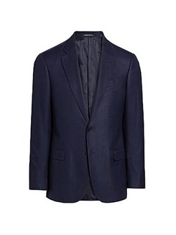 Однобортный пиджак с лацканами Emporio Armani из 82% вискозы и 18% шелка 11017558