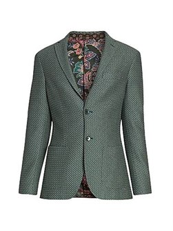 Спортивный пиджак из хлопкового джерси Etro с микроцветочным узором и двумя пуговицами, Италия 11008918