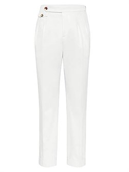 Брюки Brunello Cucinelli из закрученного хлопка с двойными складками и карманами, удобные и с заниженной посадкой 11029922