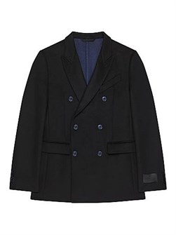 Двубортный пиджак Givenchy из двойной шерсти с заостренным воротником, классический крой, произведён в Италии 11027069