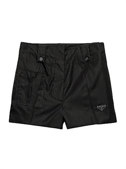 Шорты Prada из переработанного нейлона Re-Nylon с завязкой на талии и скрытой молнией, 100% переработанный полиамид 11010214