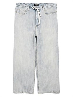 Джинсы-бэгги Balenciaga из итальянского денима с завязкой на поясе и средней посадкой 11015079