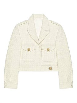 Жакет Givenchy из твида с деталью 4G, 94% шерсти, пуговицы из жидкого металла 11008941